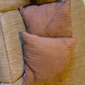 Pillows! Malt brown colored plump 20x20 inch throw pillows.